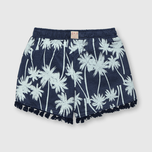Short de niña estamado de punto azul (2 a 12 años)
