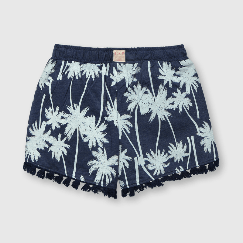 Short de niña estamado de punto azul (2 a 12 años)
