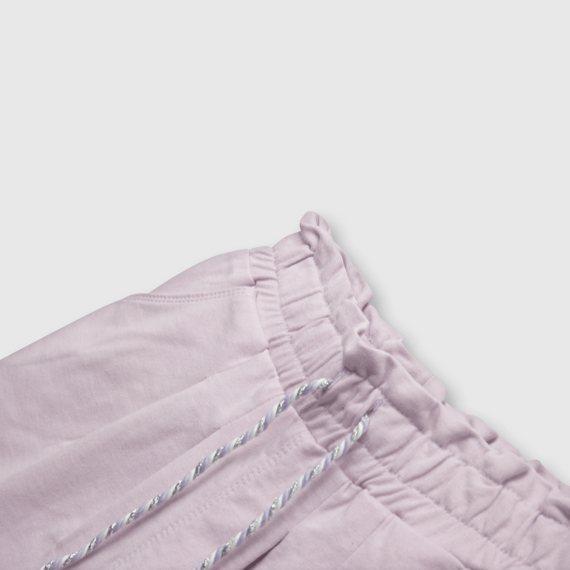 Short de niña recogido de punto lila (2 a 12 años)