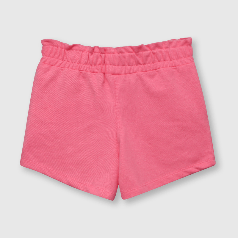 Short de niña recogido de punto rosado (2 a 12 años)