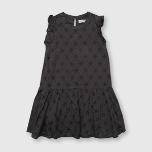 Vestido de niña brodery gris (2 a 12 años)