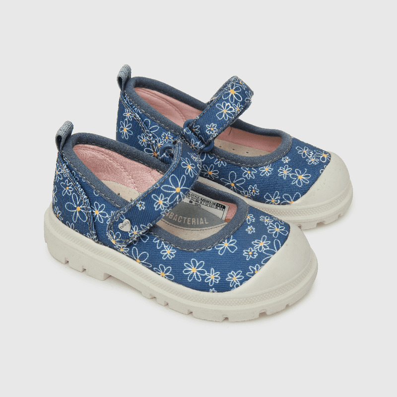 Ballerina de niña estampada con velcro azul (21 a 27)