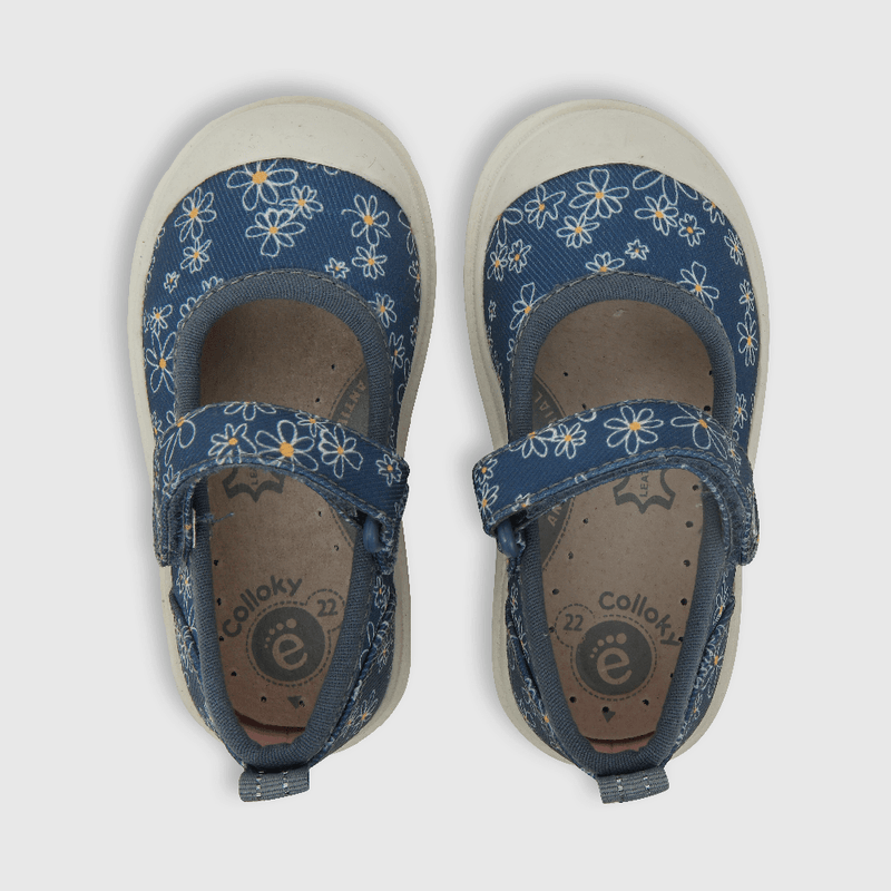 Ballerina de niña estampada con velcro azul (21 a 27)