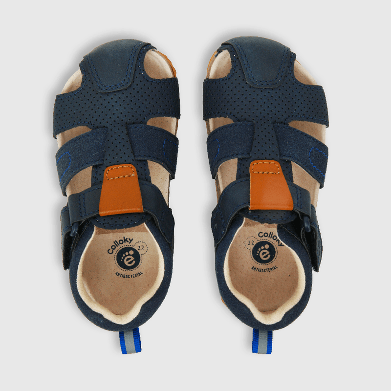 Sandalia de niño velcro corto azul (21 a 27)