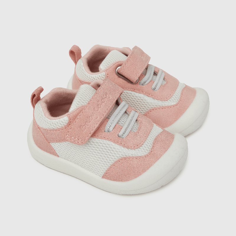 Zapatilla deportiva de niña con velcro elastico blanco (17 a 20)
