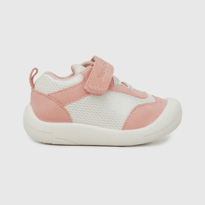 Zapatilla deportiva de niña con velcro elastico blanco (17 a 20)