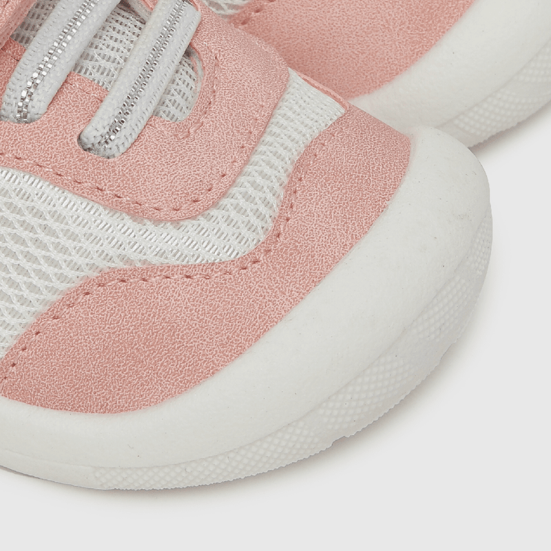 Zapatilla deportiva de niña con velcro elastico blanco (17 a 20)
