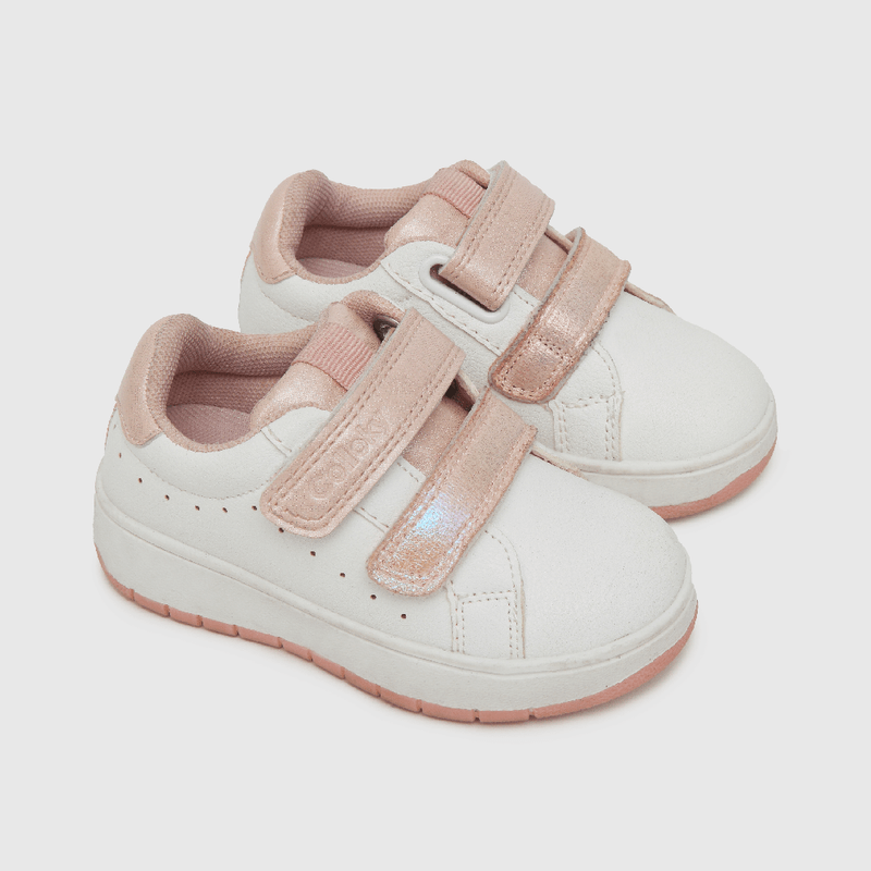 Zapatilla urbana de niña dos velcros blanco (21 a 27)