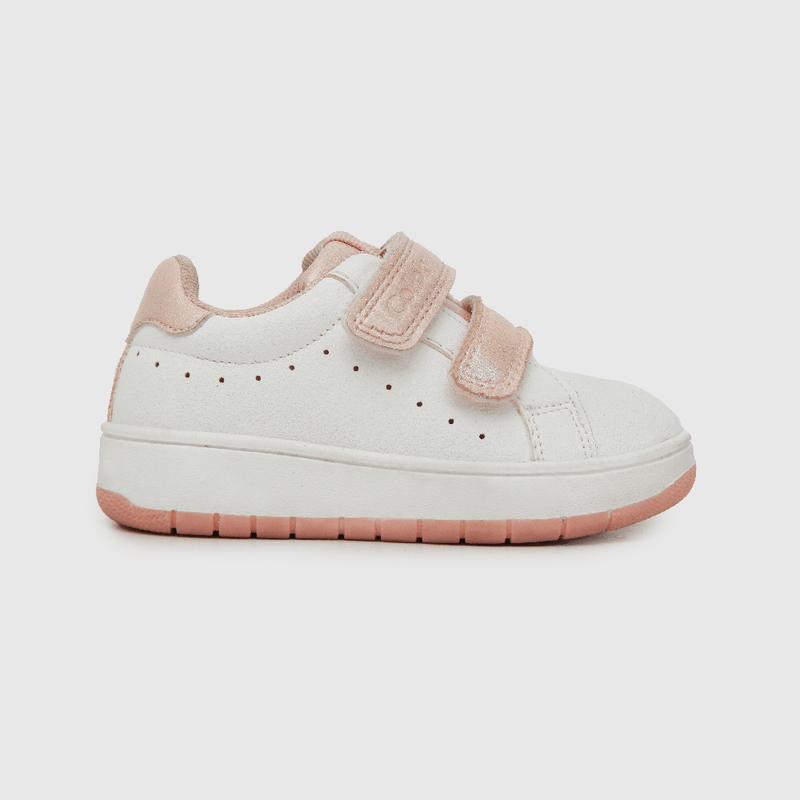 Zapatilla urbana de niña dos velcros blanco (21 a 27)