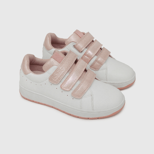 Zapatilla urbana de niña dos velcros blanco (28 a 33)