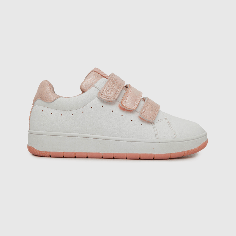 Zapatilla urbana de niña dos velcros blanco (28 a 33)