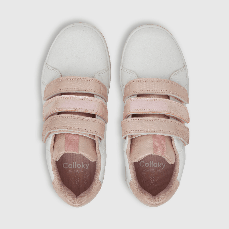 Zapatilla urbana de niña dos velcros blanco (28 a 33)