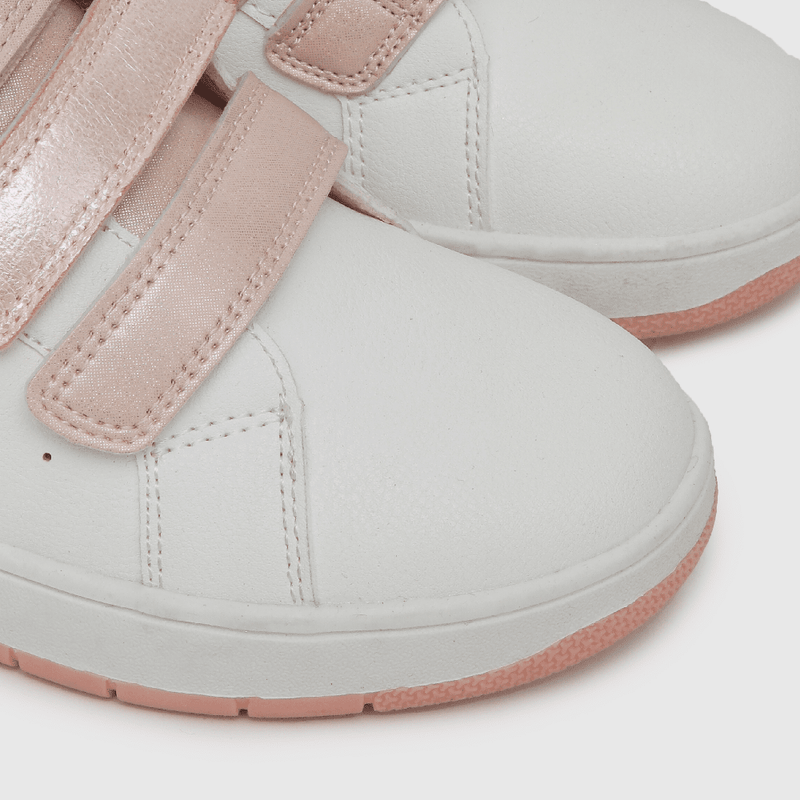 Zapatilla urbana de niña dos velcros blanco (28 a 33)
