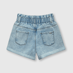 Short de niña recogido azul (2 a 12 años)
