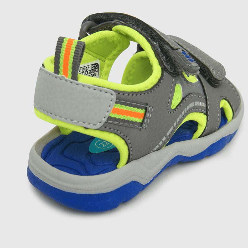 Aqua de niño abierta 2 velcros gris (21 a 27)