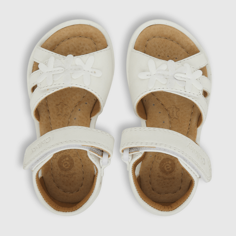 Sandalia de niña dos velcros blanco (21 a 27)