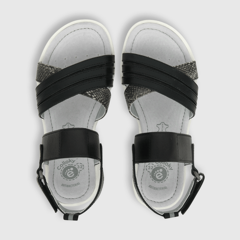 Sandalia de niña velcro negro (28 a 38)