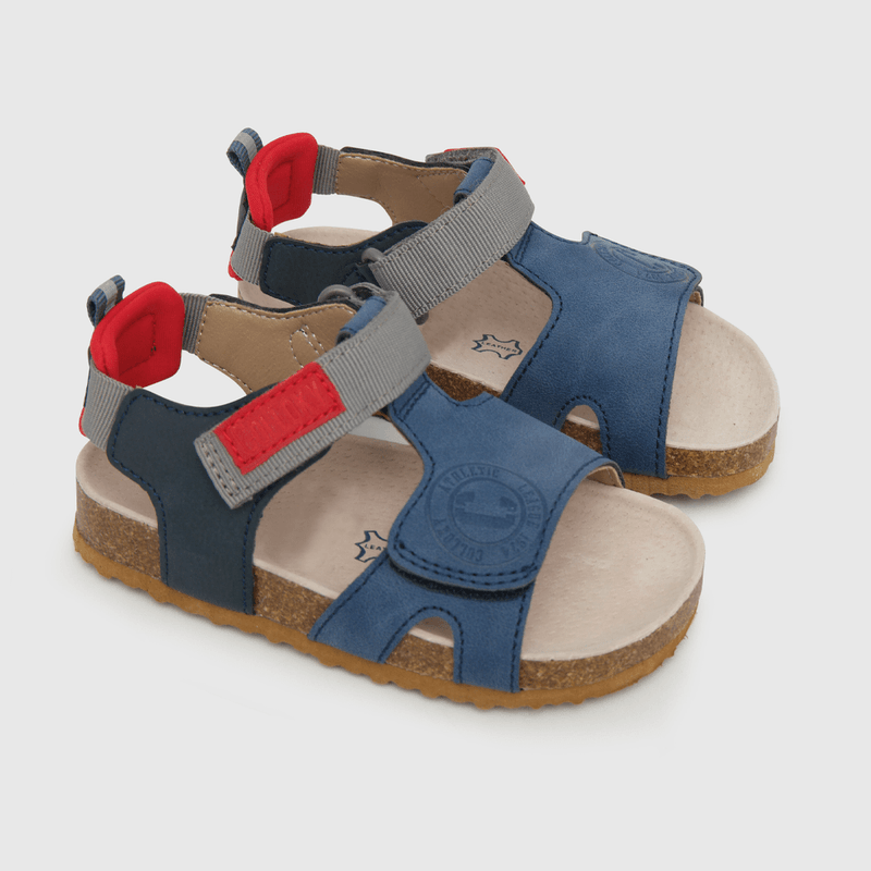 Sandalia de niño 2 velcros abierta azul (21 a 27)