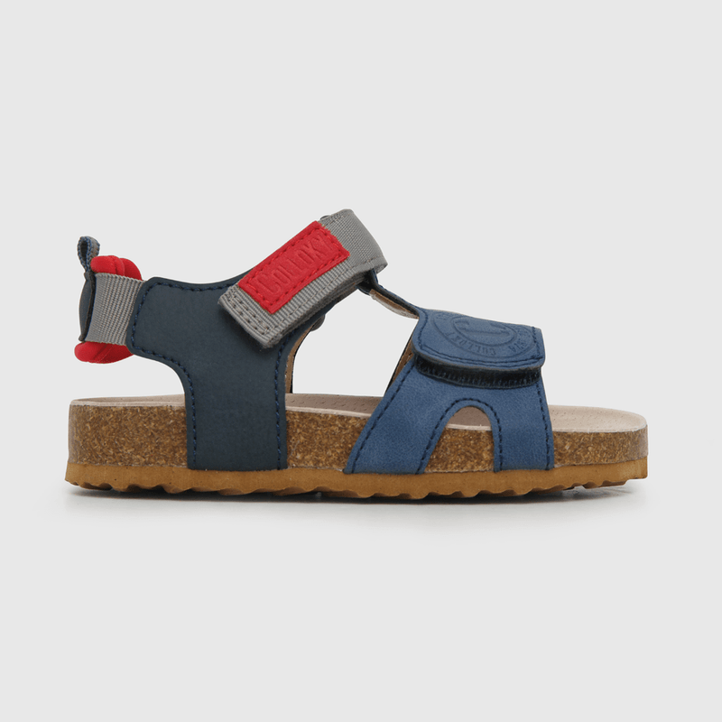 Sandalia de niño 2 velcros abierta azul (21 a 27)