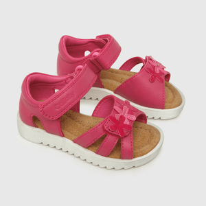 Sandalia de niña dos velcros rosado (21 a 27)