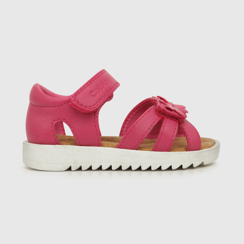 Sandalia de niña dos velcros rosado (21 a 27)