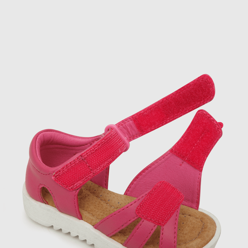 Sandalia de niña dos velcros rosado (21 a 27)
