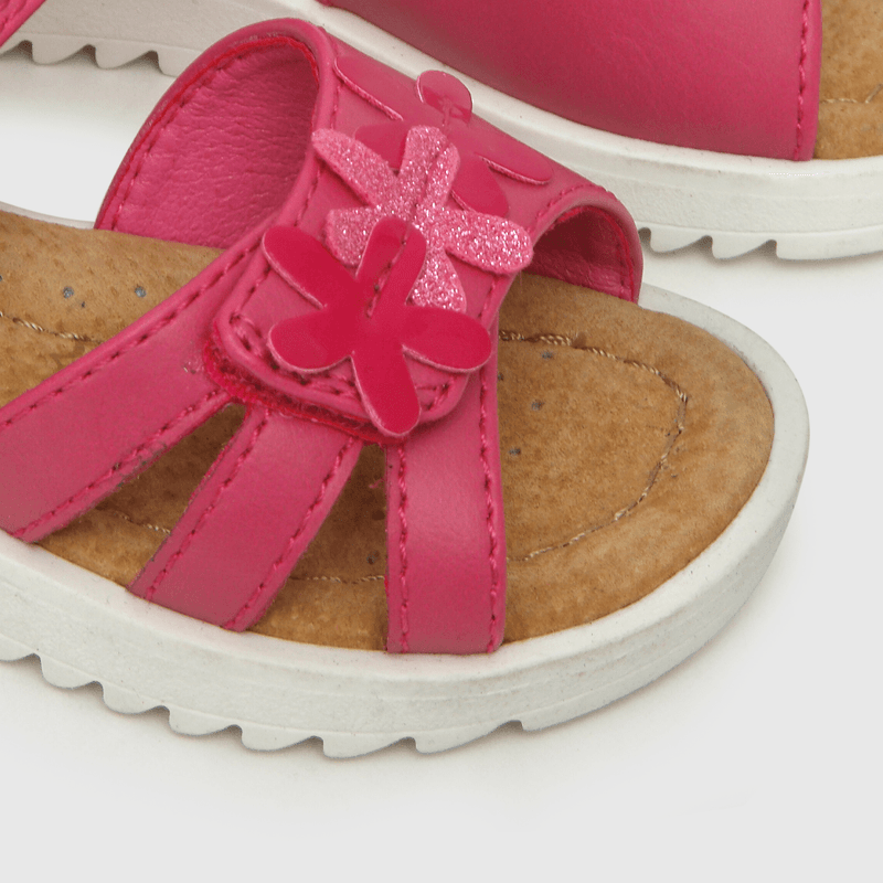 Sandalia de niña dos velcros rosado (21 a 27)