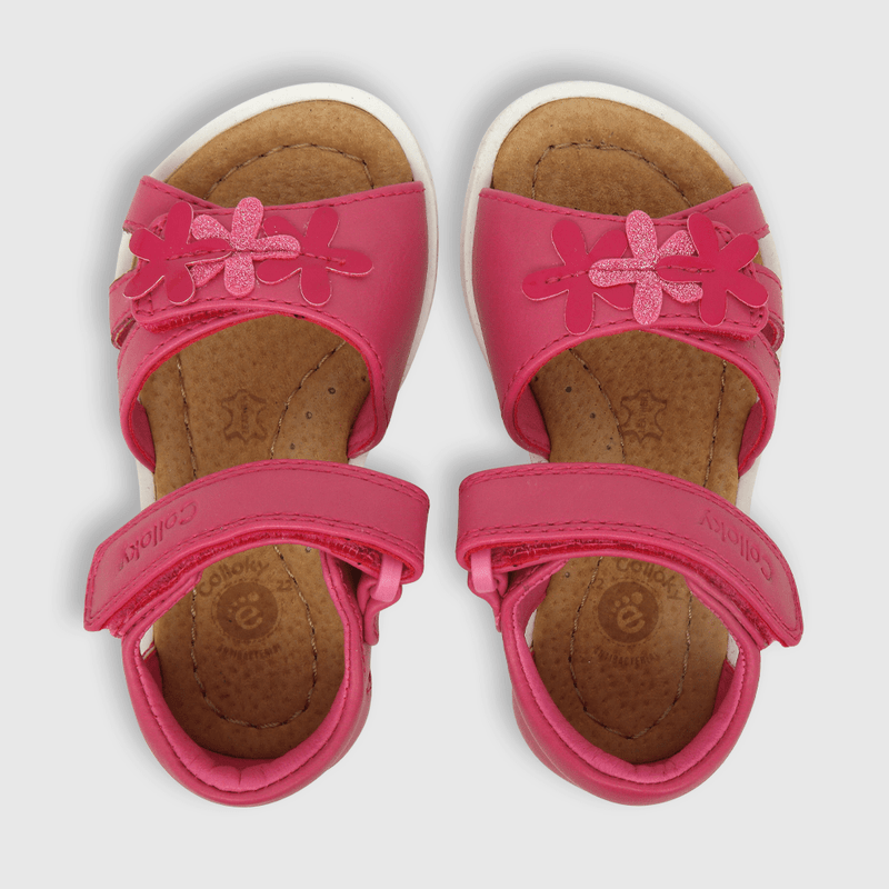 Sandalia de niña dos velcros rosado (21 a 27)