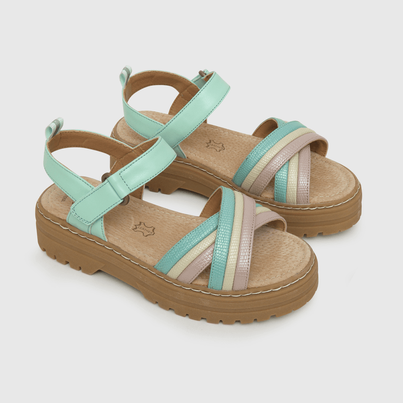 Sandalia de niña velcro verde (28 a 38)