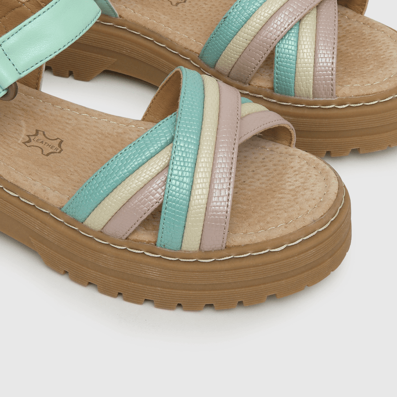 Sandalia de niña velcro verde (28 a 38)