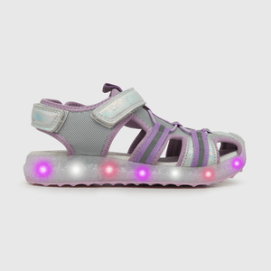 Sandalia con luces de niña velcro gris (28 a 36)