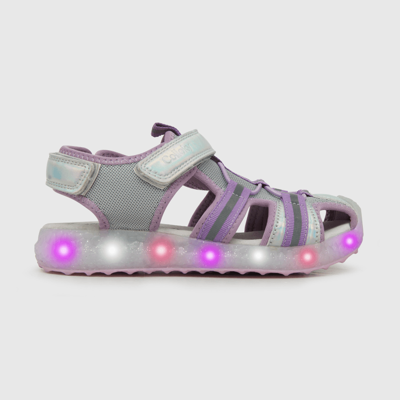 Sandalia con luces de niña velcro gris (28 a 36)