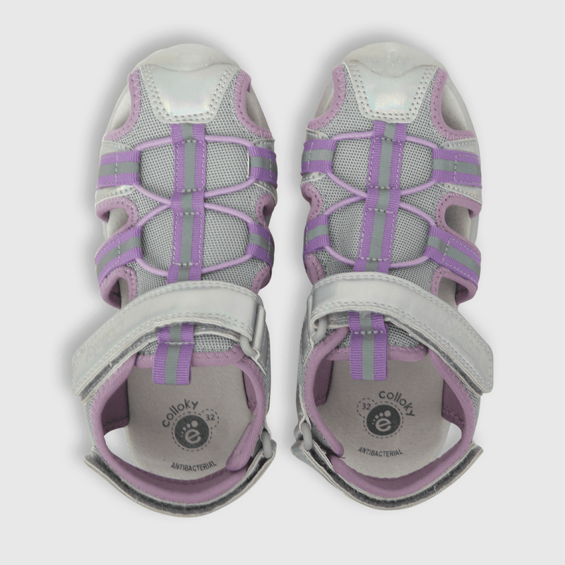 Sandalia con luces de niña velcro gris (28 a 36)