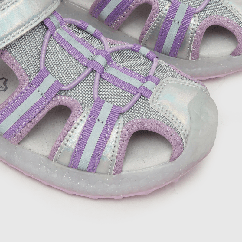 Sandalia con luces de niña velcro gris (28 a 36)