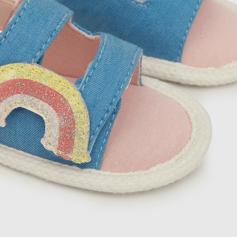 Sandalia de niña con velcro arcoiris azul (14 a 18)