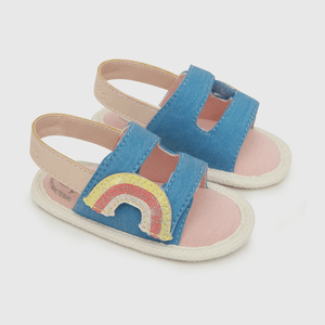 Sandalia de niña con velcro arcoiris azul (14 a 18)