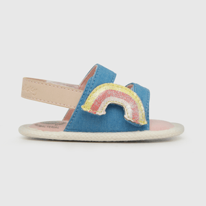 Sandalia de niña con velcro arcoiris azul (14 a 18)