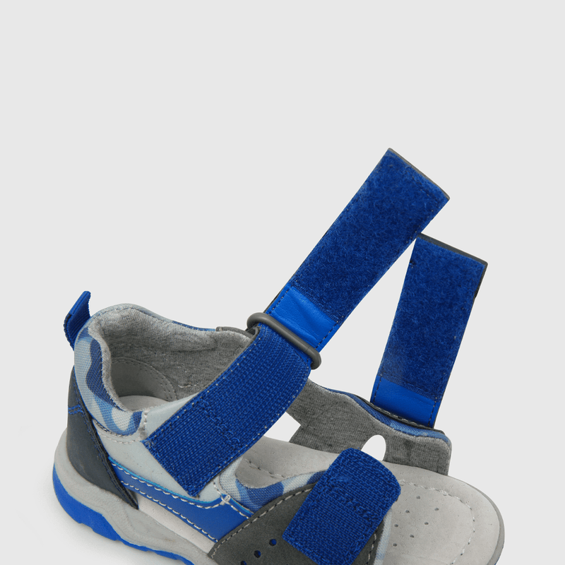 Sandalia de niño 2 velcros gris (21 a 27)