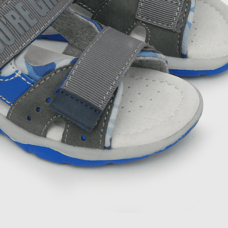 Sandalia de niño 2 velcros gris (21 a 27)