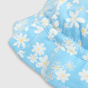 Sombrero de bebe niña mezclilla con vuelo celeste (3 a 24 meses)