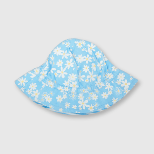 Sombrero de bebe niña mezclilla con vuelo celeste (3 a 24 meses)