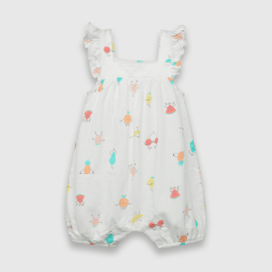 Osito de bebe niña frutas yoga blanco (0 a 9 meses)