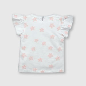 Polera de bebé niña estampada blanca (3 a 36 meses)