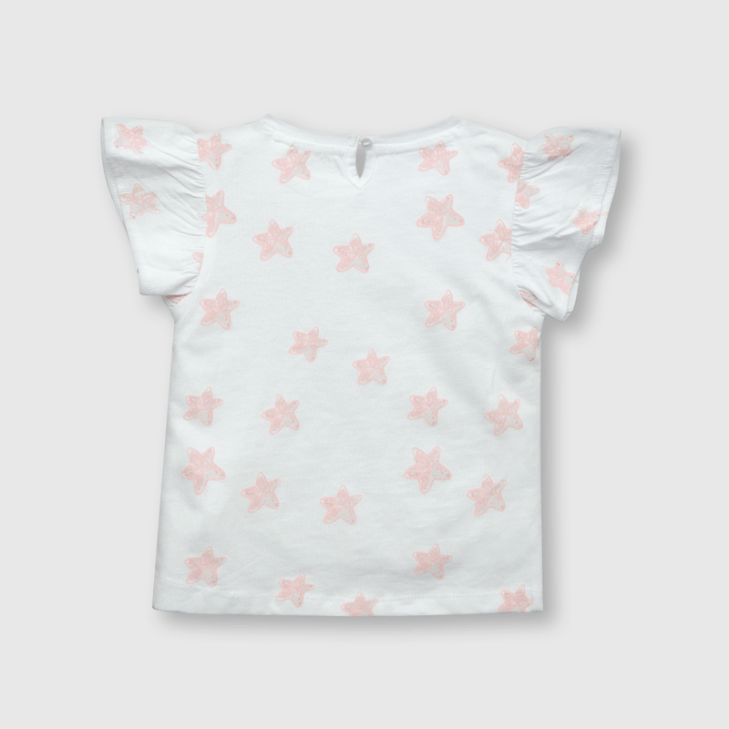 Polera de bebé niña estampada blanca (3 a 36 meses)
