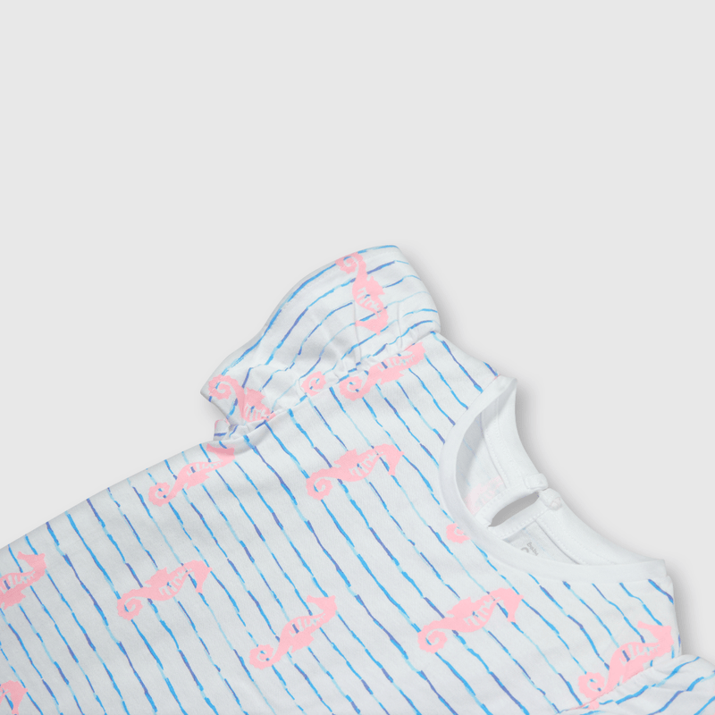 Polera de bebé niña estampada blanca (3 a 36 meses)