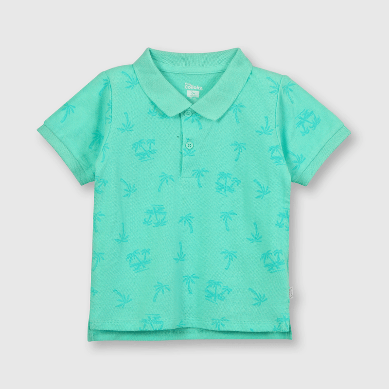 Polera de bebe niño de pique menta (3 a 36 meses)