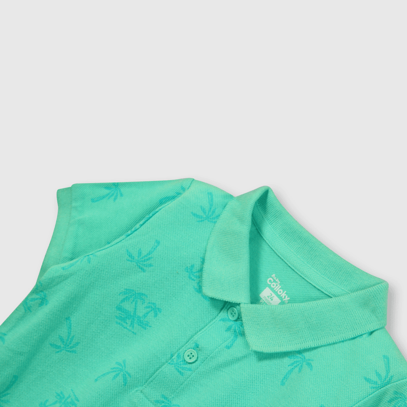 Polera de bebe niño de pique menta (3 a 36 meses)