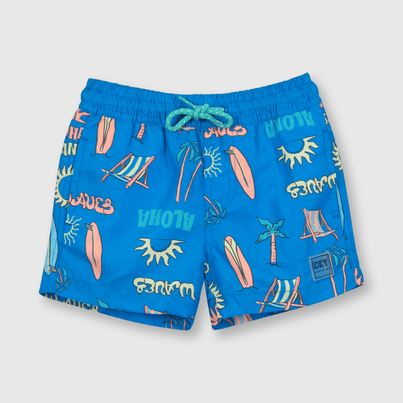 Traje de baño de bebe niño estampado azul (3 a 36 meses)