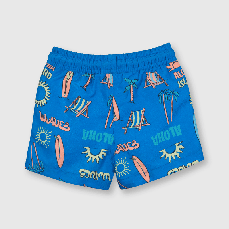 Traje de baño de bebe niño estampado azul (3 a 36 meses)