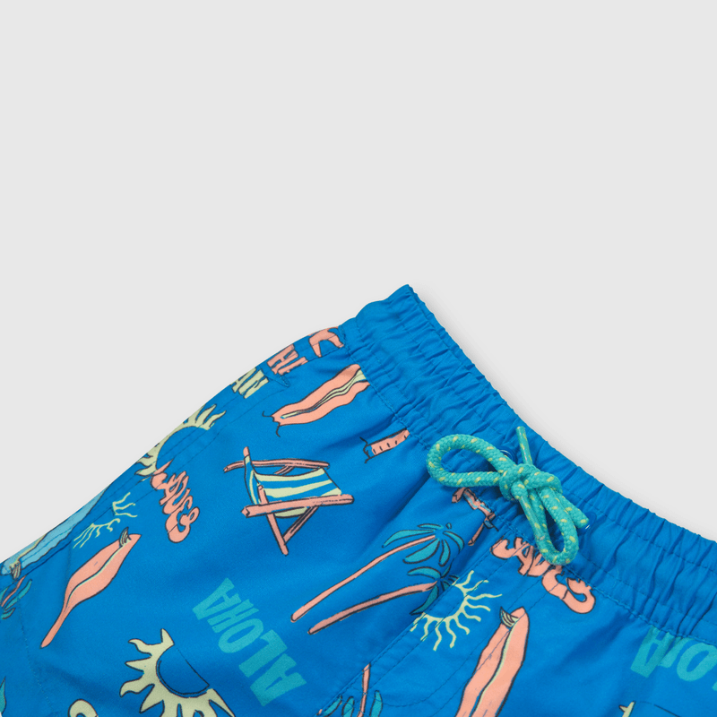 Traje de baño de bebe niño estampado azul (3 a 36 meses)